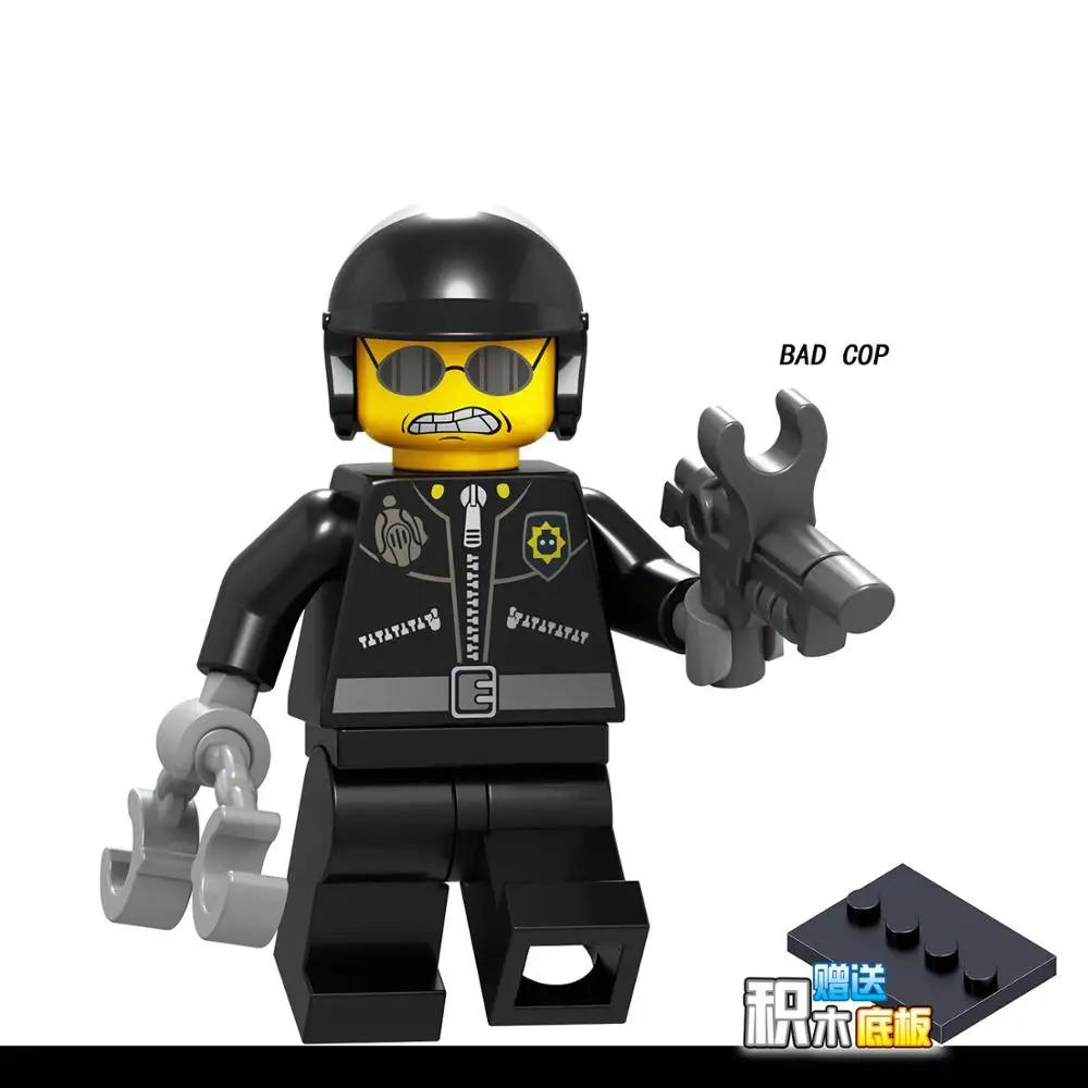 Черный Для фильма ниндзя, Unikitty Emmet Wyldstyle, Sheriff Gordon Nya Cop Lord Vitruvius, Бэтмен, строительные блоки, игрушки, фигурки, кирпичи - Цвет: Черный