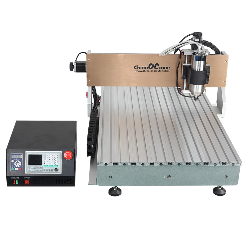 Мини фрезерный станок с ЧПУ для гравировки металла DSP CNC 6090 4 оси 2200 Вт водяное