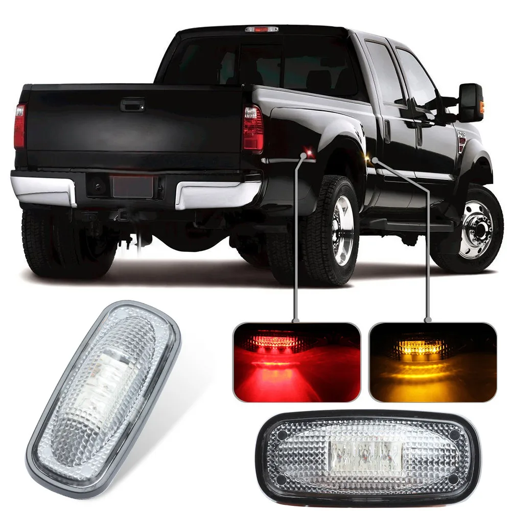 KEYECU 4 шт. 12 В красный светодиод крыло кровать боковые габаритные огни набор для