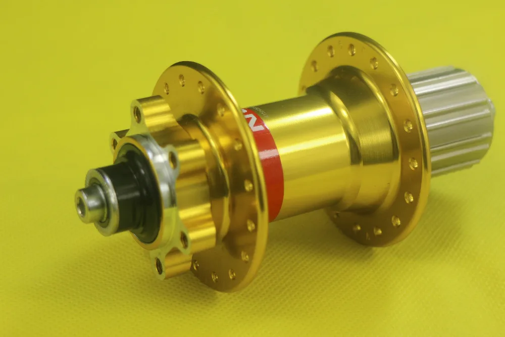 Novatec D042SB Дисковый Тормоз MTB Задняя Ступица 32 отверстия Золото O.L.D 135 мм стальной