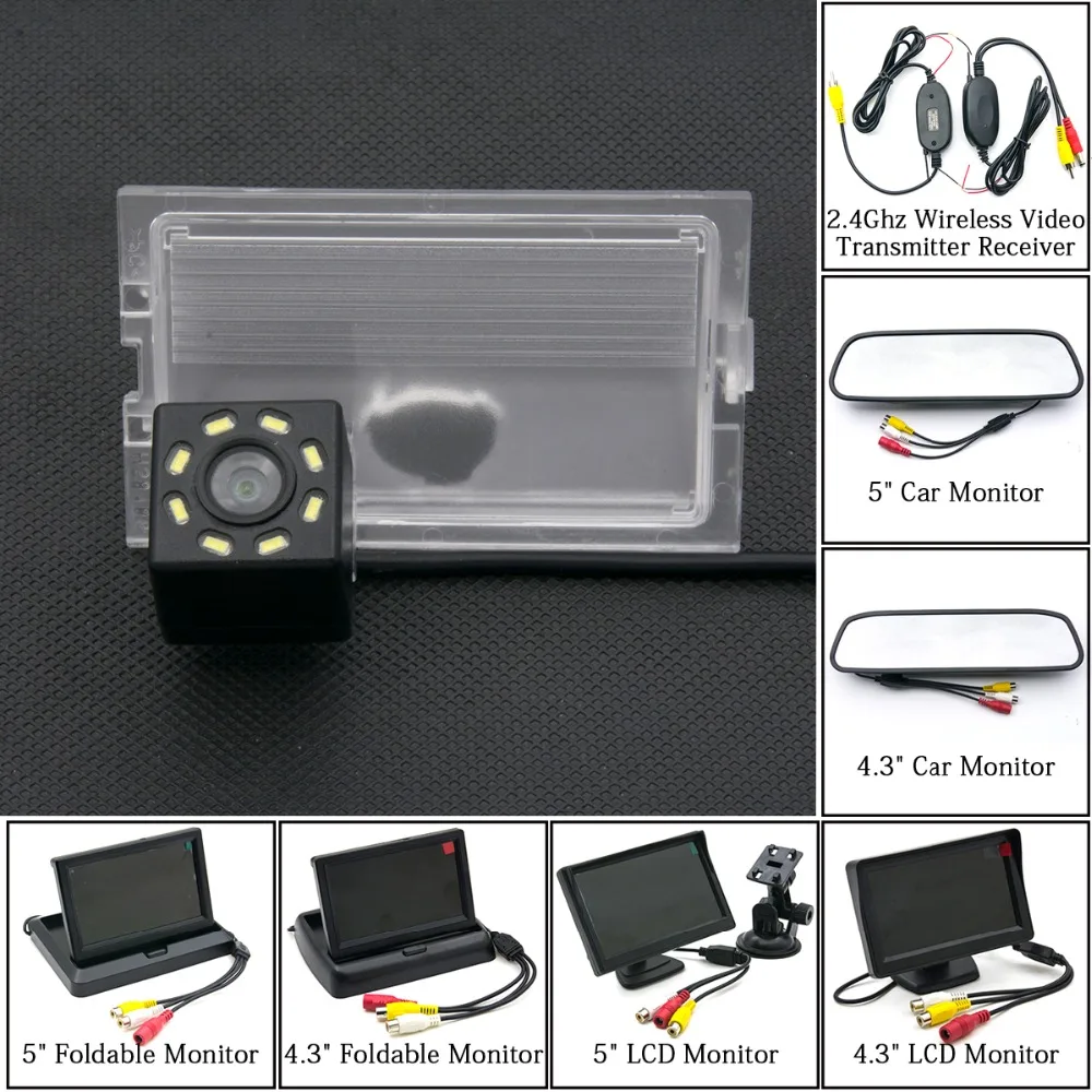 Парковочный монитор Беспроводная 8LED CCD Автомобильная резервная камера заднего