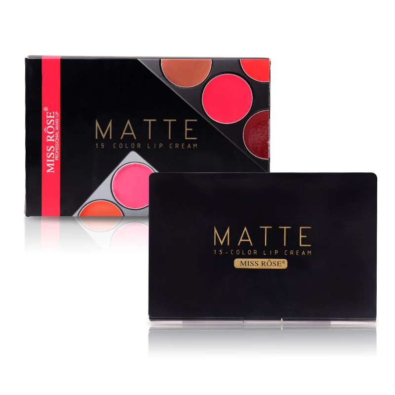 

2019 NEW Miss Rose 15 Colors Matte Lipstick Palette Waterproof Nutritious Lips Makeup Long Lasting Brand Lipstick