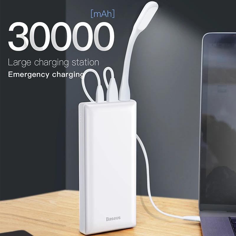Baseus 30000 мАч Power Bank USB C PD Быстрая зарядка Powerbank для Xiaomi mi портативное Внешнее