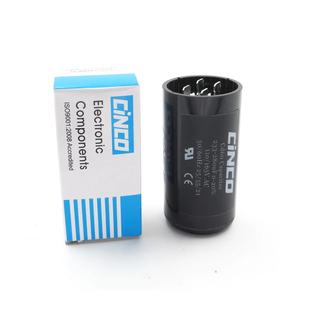 233 280MF 110V 125V 165V CD60 пусковые конденсаторы двигателя Электрический двигатель 280 Mfd uF