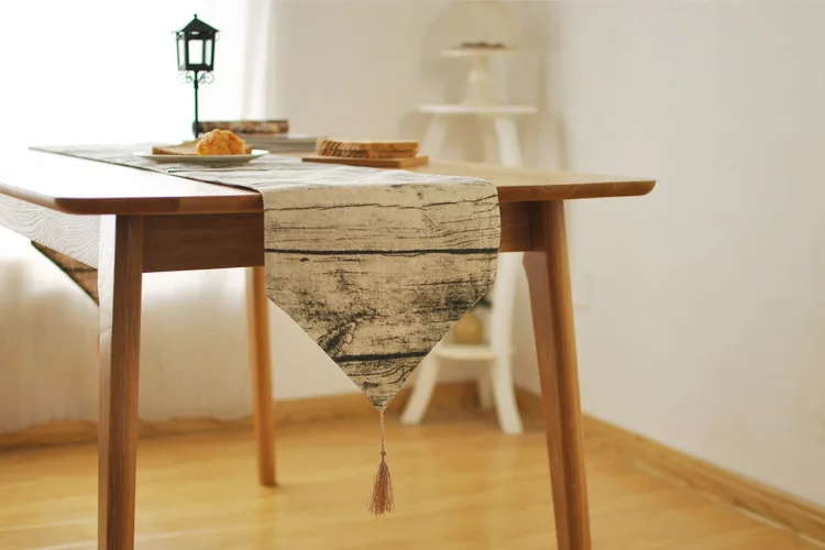 Хлопок винтажный Деревянный Настольная дорожка моделирование с узором