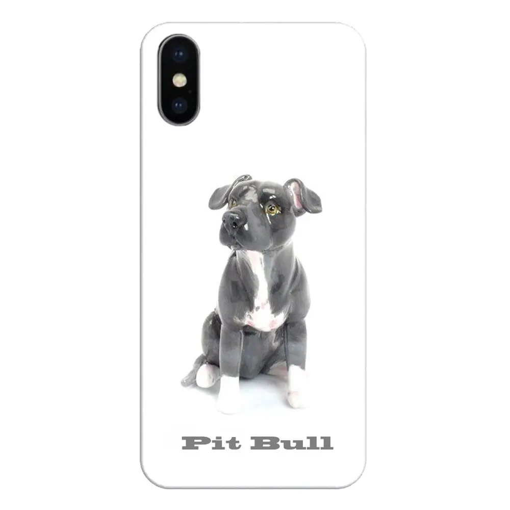 Для iPod Touch iPhone 4 4S 5 5S 5C SE 6 6S 7 8 X XR XS Plus MAX Pit Bull Dog Pitbull картина со щенками животных