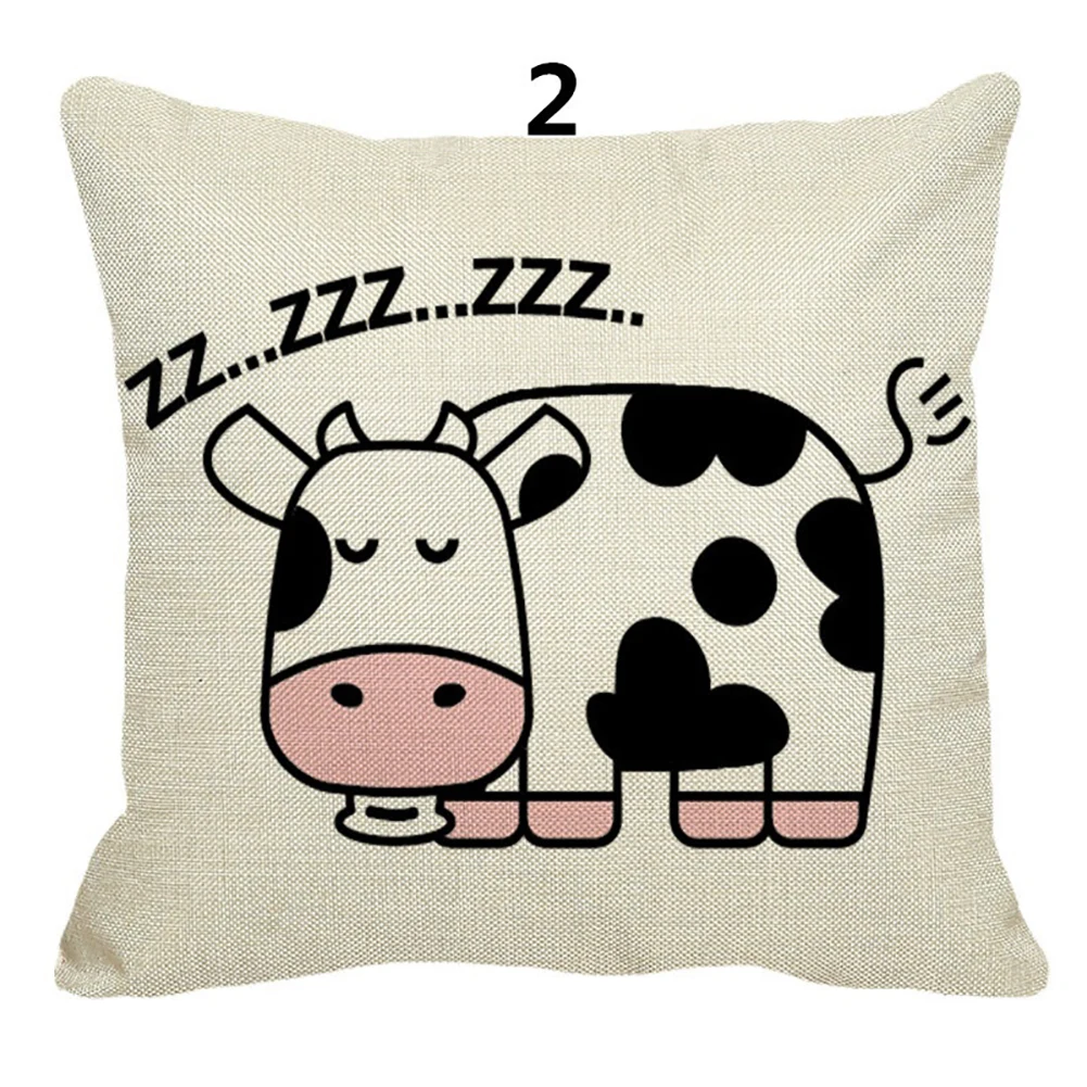 Мультяшная подушка с коровой чехлы наволочки для дивана спальни модные домашние