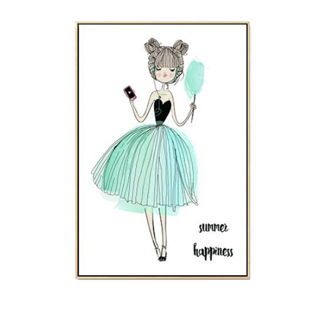 Домашний декор Картина на холсте милый дизайн для девочек постеры