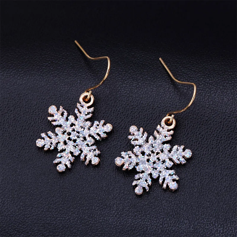 Серьги со снежинками на Рождество oorbellen цветочные серьги букле d'oreille bijoux femme