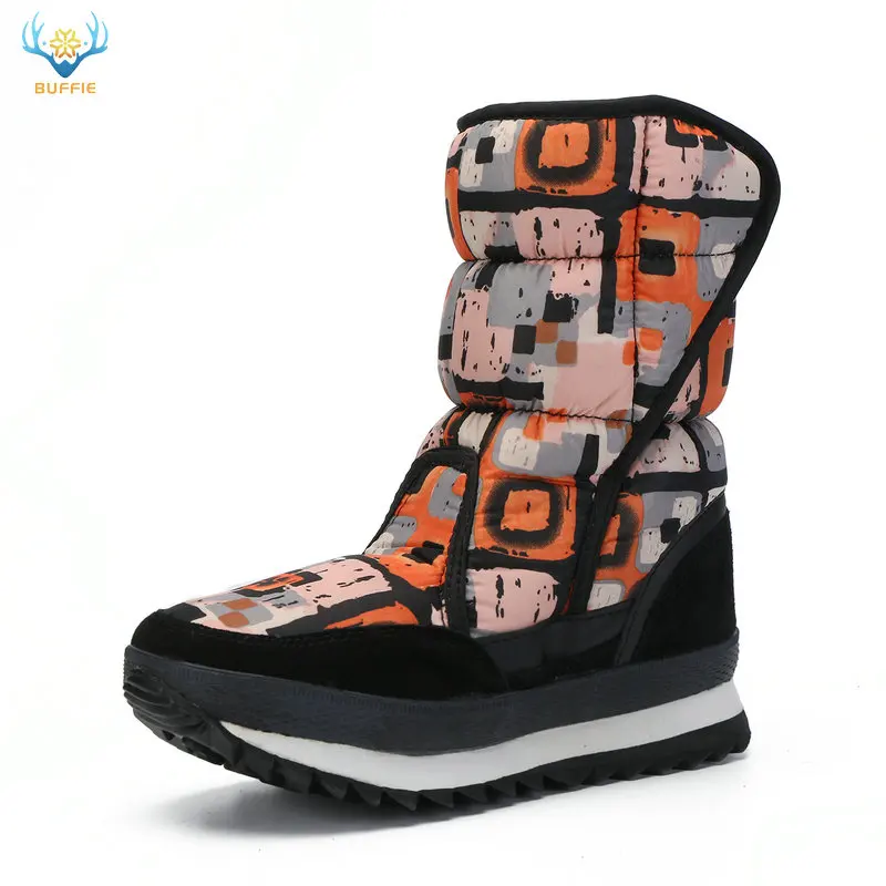 Женские сапоги Buffie высотой до середины икры стильные оранжевые прогулочные