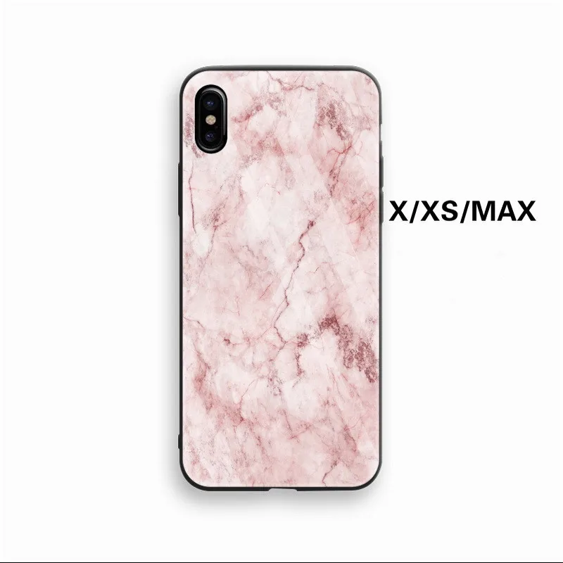 Роскошный Мраморный Стекло чехол для iPhone 7 6 s 8 плюс силиконовый XS MAX XR X милые