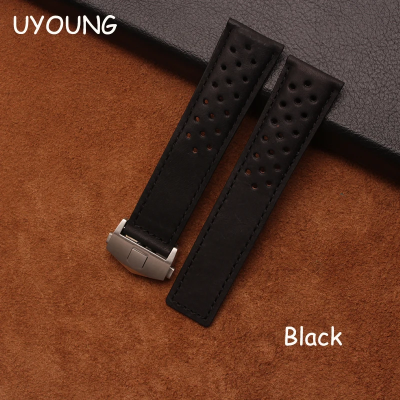 Качественный ремешок для часов из натуральной кожи 22 мм новый узор потертый