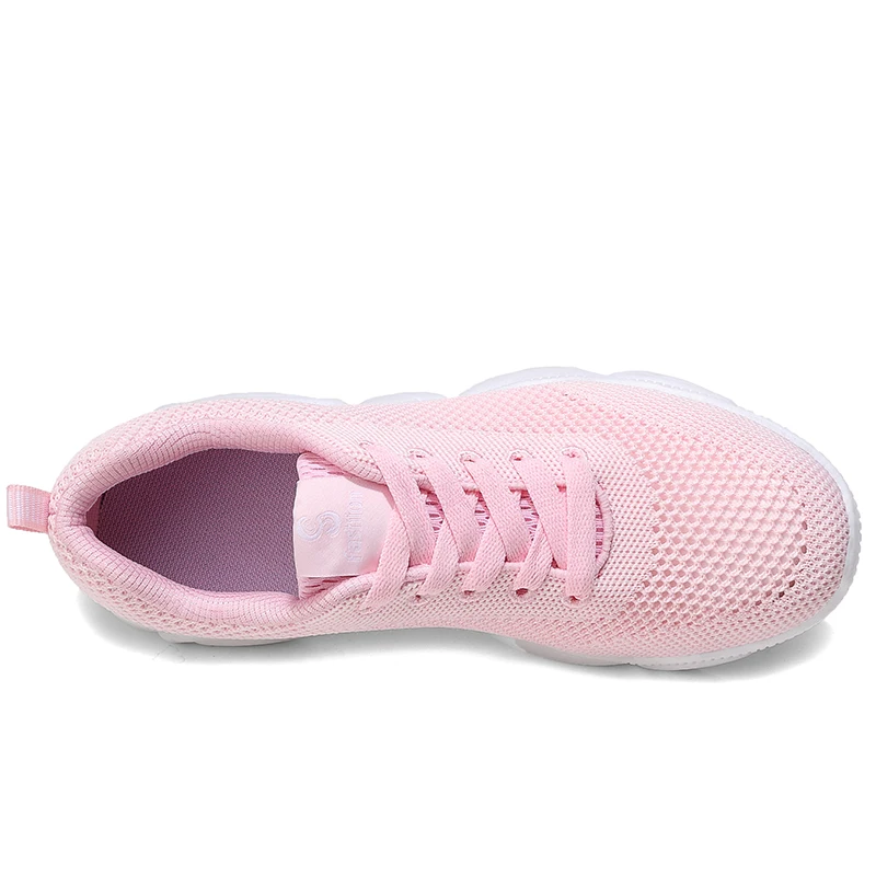 Женская Повседневная обувь Модные дышащие кроссовки белые сетчатые туфли на