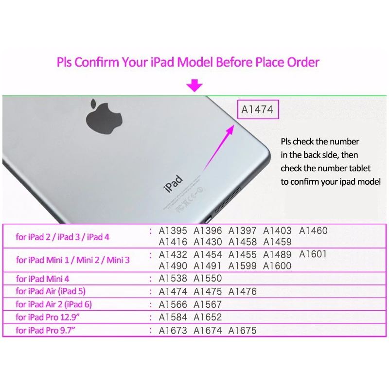 Чехол для iPad Air 2 6 GARUNK Магнитный смарт-пробуждение спящий кожаный флип-чехол с