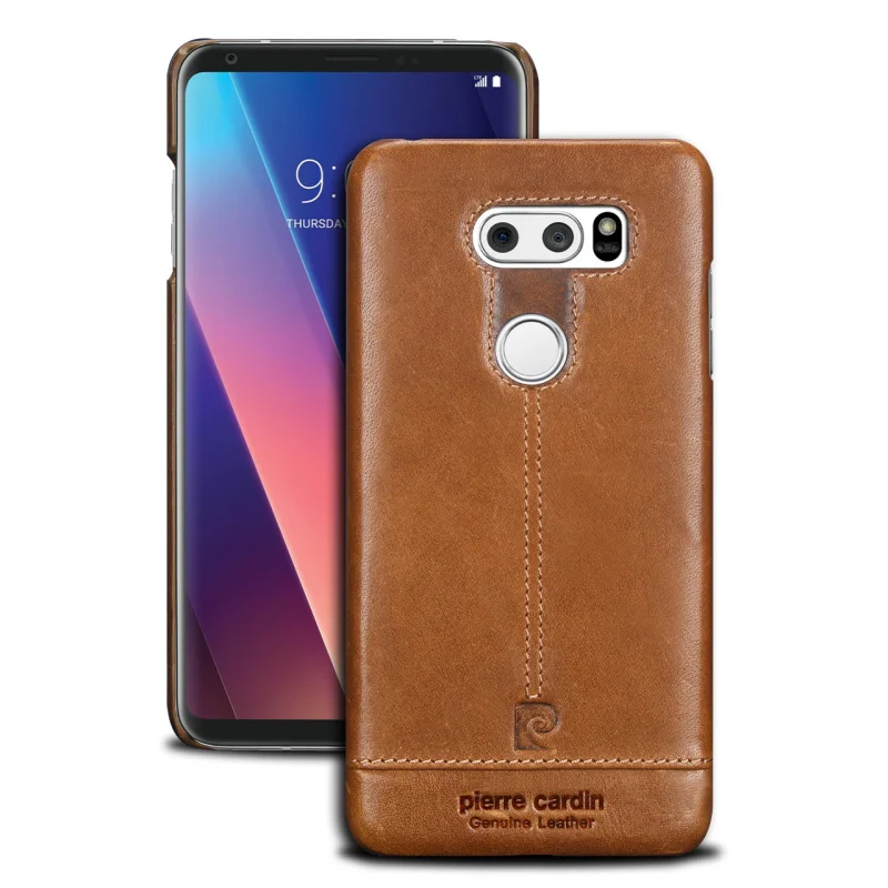 Чехол для LG V30, Винтажный чехол из натуральной кожи для LG V30, Роскошные Чехлы для мобильных телефонов, Fundas - Цвет: brown