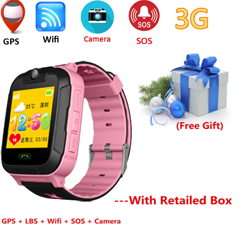 Розовый TD07S Смарт-часы Дети 3g сеть gps LBS Wifi трекер расположение SOS циферблат вызова камера Смарт Дети Детские часы для IOS Android - Цвет: Розовый