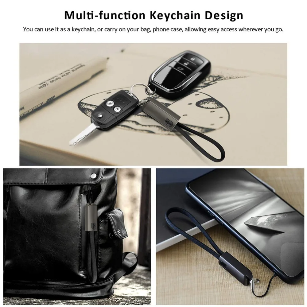 Короткий универсальный портативный брелок type-C USB кабель для USB-A телефона зарядный шнур для samsung Galaxy S9/S8 Plus/Note 9/8 sony