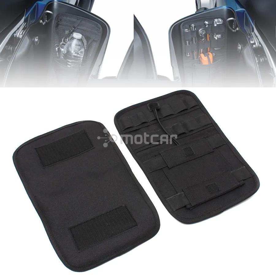 

1 Pair Motorcycle Black Saddlebag Organizer Hard Bags Storage For Harley Touring Bagger 08-18