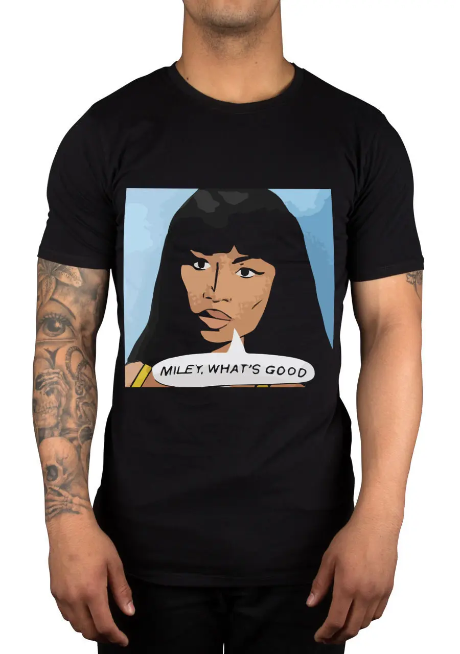Майли что хорошего? Nicki Minaj забавная Цитата футболка одежда рэп хип хоп 2019 модная