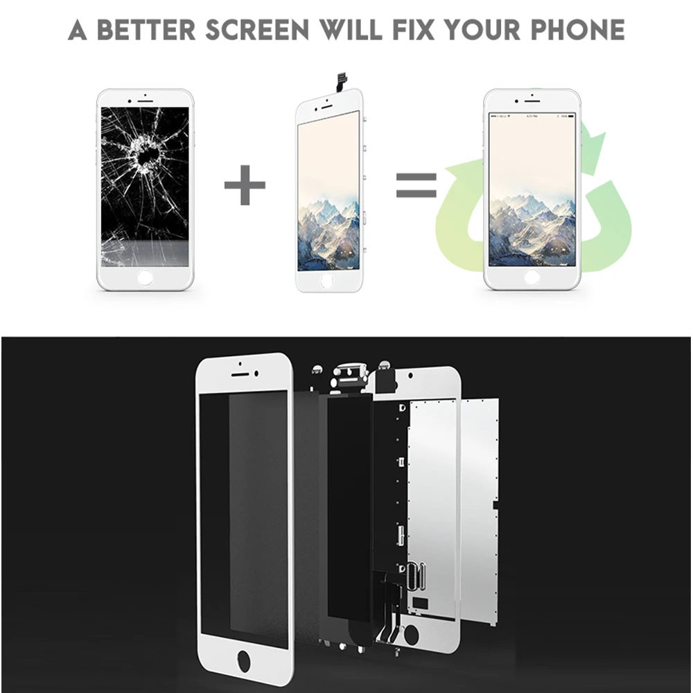 ЖК-дисплей для iPhone 6 S Plus замена экрана 3D сенсорный дигитайзер в сборе с рамкой AAA lcd