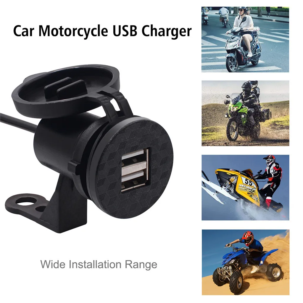 Мотоцикл питание для мобильного телефона 12V USB мотоцикл питание для мобильного телефона Зарядное устройство Водонепроницаемый Порты и разъёмы Розетка#701Y20