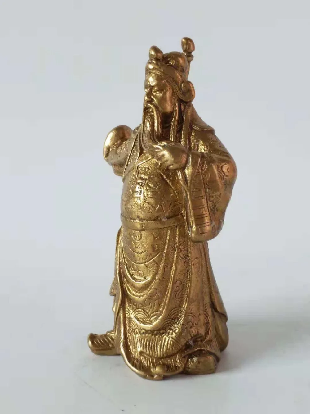 Китайский дракон из латуни Guan Gong Yu Warrior God Guangong скульптура меча | Дом и сад