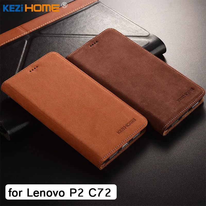 Чехол для Lenovo p2 KEZiHOME Роскошный Матовый чехол из натуральной кожи с откидной