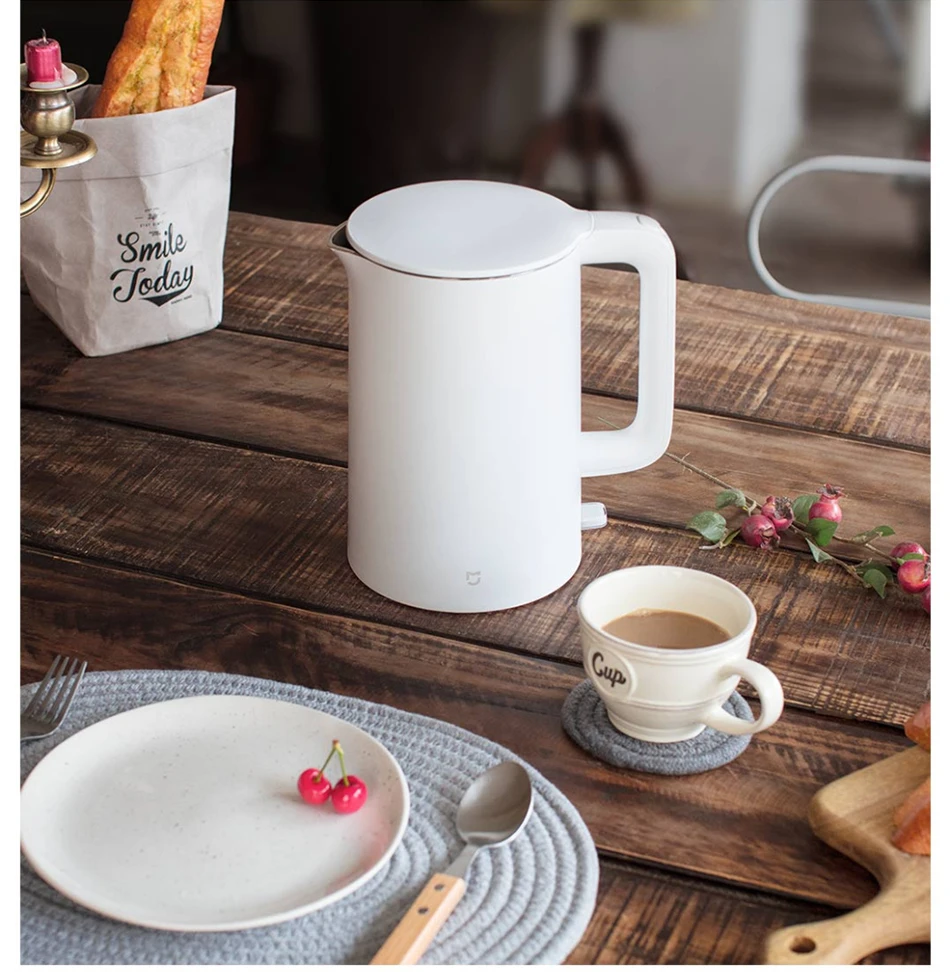 Xiaomi Mijia 1.5l Электрический чайник с автоматической защитой от помех проводной Ручной Электрический чайник с мгновенным нагревом из нержавеющей стали