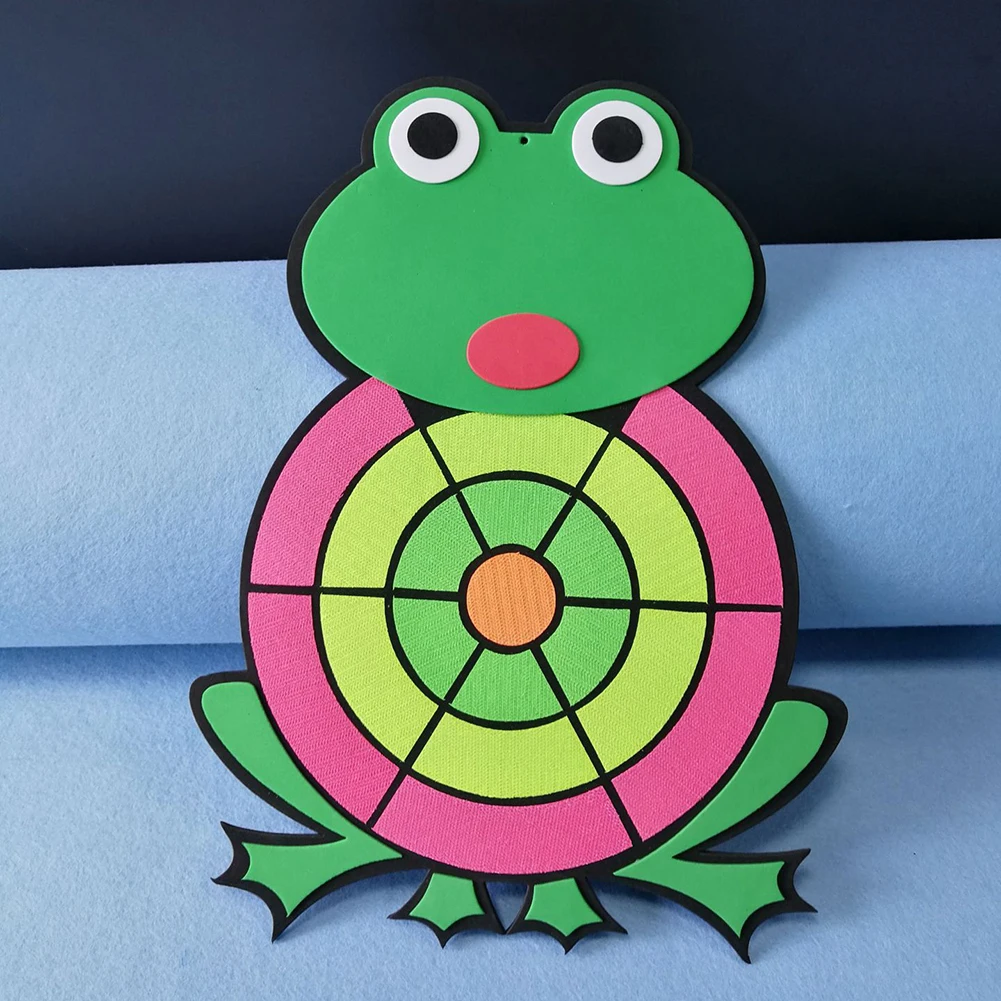 Cartoon Animal Frog Sticky Ball Target Dart Board Throwing Flying Game Toy Set For Children Security Toy Gifts New