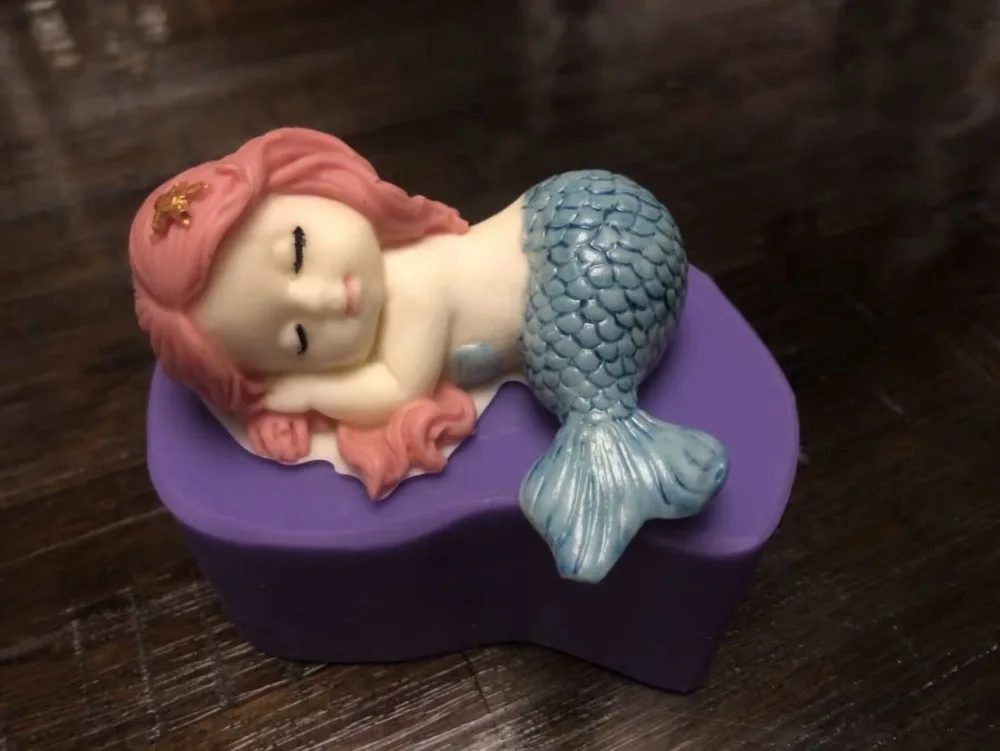 Русалка прекрасная шоколадная мышь Торт Мороженое DIY Украшение 3D формы пищевого