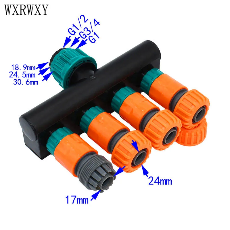 Wxrwxy садовый кран 4 полосный делитель воды 3/4 шланг соединитель для 20 мм водяного