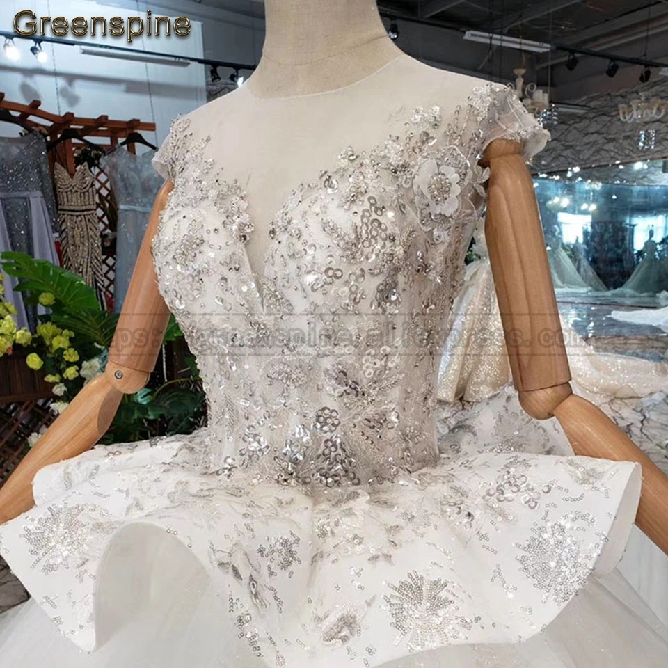 Свадебное платье принцессы из тюля Greenspine свадебное на пуговицах с прозрачной