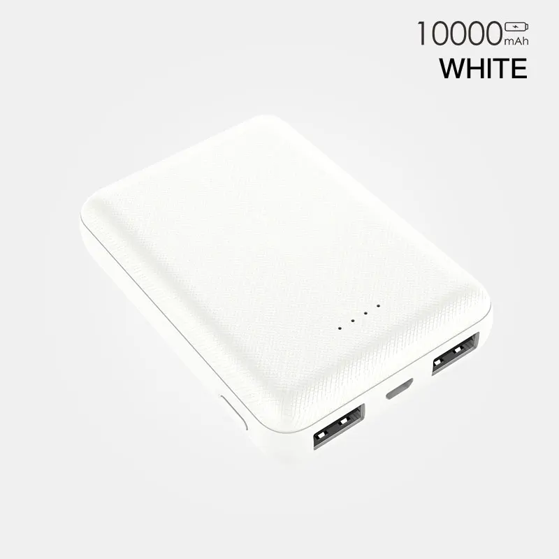 White 10000mAh PZOZ пауэр банк 10000 мАч Мобильный телефон внешний аккумулятор 2.1A Быстрая зарядка powerBank Dual USB LED для iphone Samsung xiaomi mi 9 портативное зарядное устройство повербанк портативная зарядка power Banks xiomi - Цвет: White 10000mAh