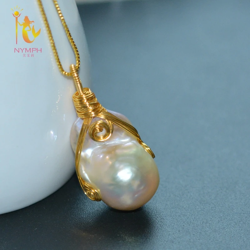 NYMPH Большой барокко Жемчуг изящное подвесное ожерелье жемчужные ювелирные