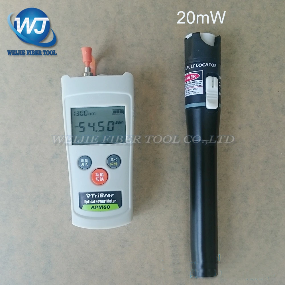 Mini 2 In1 FTTH Fiber Optic Tool Kit Optical Power Meter -70+10dBm and 20km 20MW Visual Fault Locator optic test pen | Мобильные