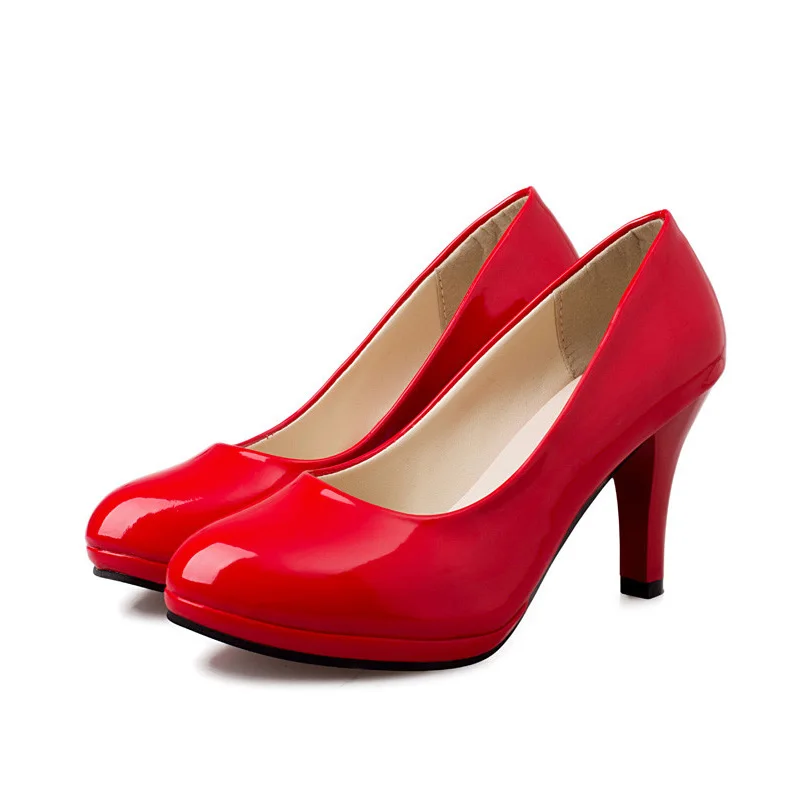 Женские туфли лодочки из лакированной кожи на высоком каблуке|patent leather high heels|high