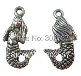 120 шт тибетские серебряные бусины Красивая подвеска с русалкой A8997|mermaid charms|be