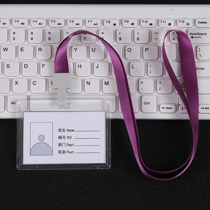 style 2 purple 1 шт. акриловые держатели кредитных карт для женщин и мужчин PU банк карты шеи ремень карта идентификатор автомобиля держатель для студентов дети идентификационный значок с шнурком - Цвет: style 2 purple