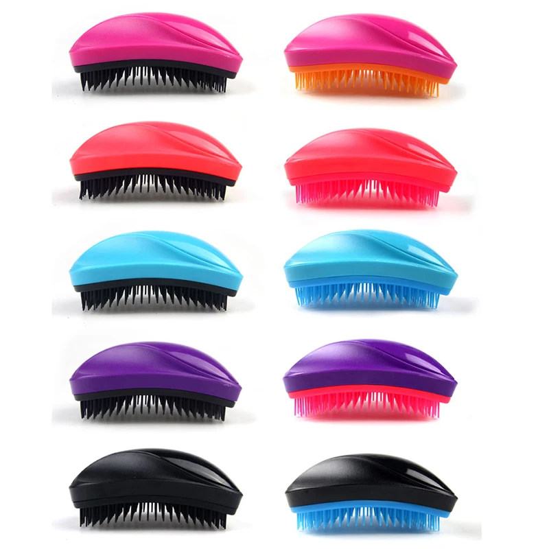 Rose and Black Tangled Hair Brush Mouse Type Anti-Static Magic Hair Comb Portable Hair Styling Salon Beauty Tools Detangling Hairbrush - Цвет: Rose and Black