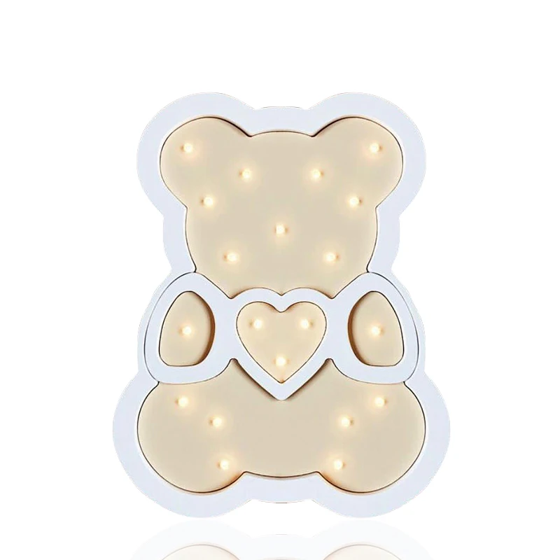 Bear Hinnixy животные Лев ночные лампы милый деревянный прикроватный столик Настольный светильник s украшение дома светильник светильники любимая игрушка для ребенка Luminaria - Испускаемый цвет: Bear