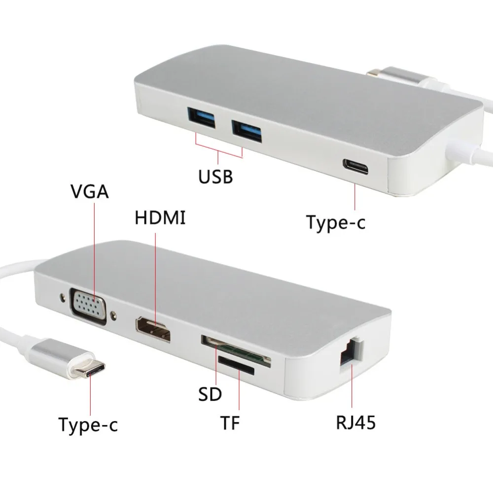 2 док станции USB C VGA HDMI Ethernet порта концентратор TF зарядное устройство SD кард ридер
