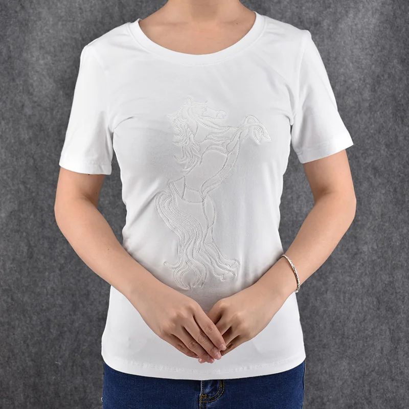 Женская летняя футболка 2016 однотонные черный белый цвет Топы И Футболки