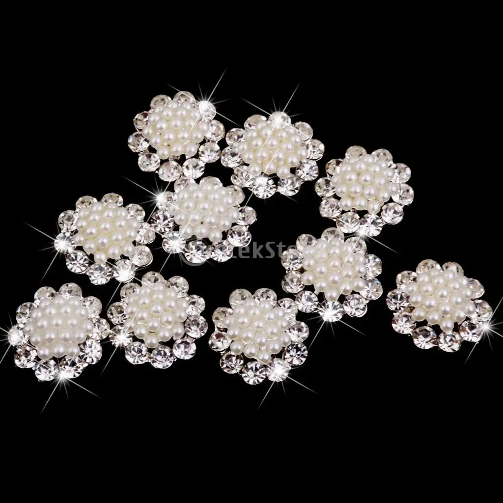 Phenovo Хрустальная искусственная жемчужина цветок Кнопка украшения DIY 20 мм 10 шт