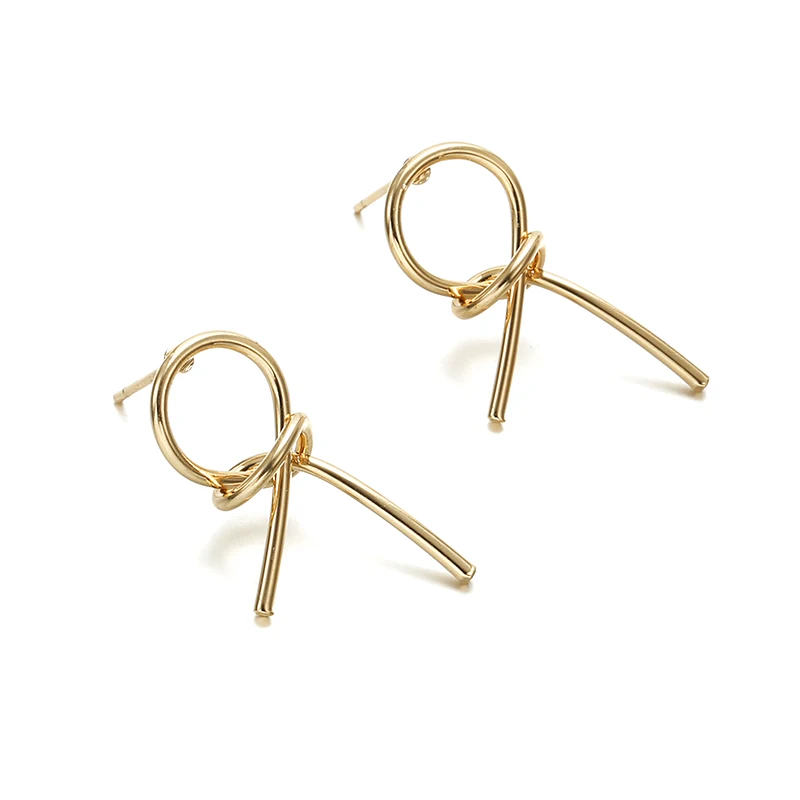 

Fashion Gold Color Korean Style Simple Crystal Stud Earrings For Women Gifts Wedding Jewelry Earrings