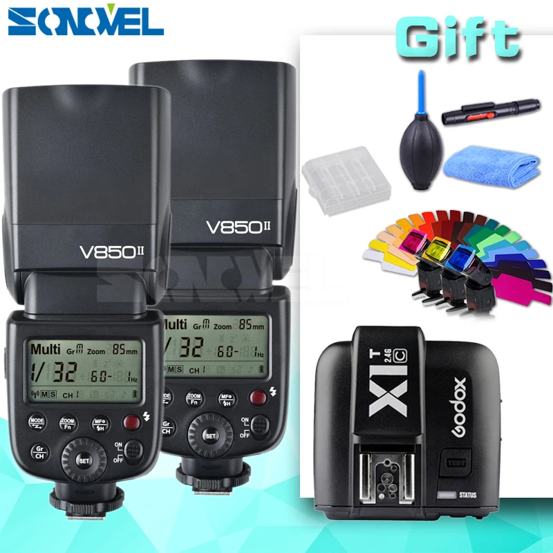 2x Godox V850II 2 4G GN60 Беспроводная система X литий ионная батарея Speedlite + фототриггерный