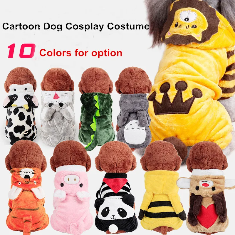 Мультяшное животное пальто для маленькой собаки куртка костюм кошки Теплая