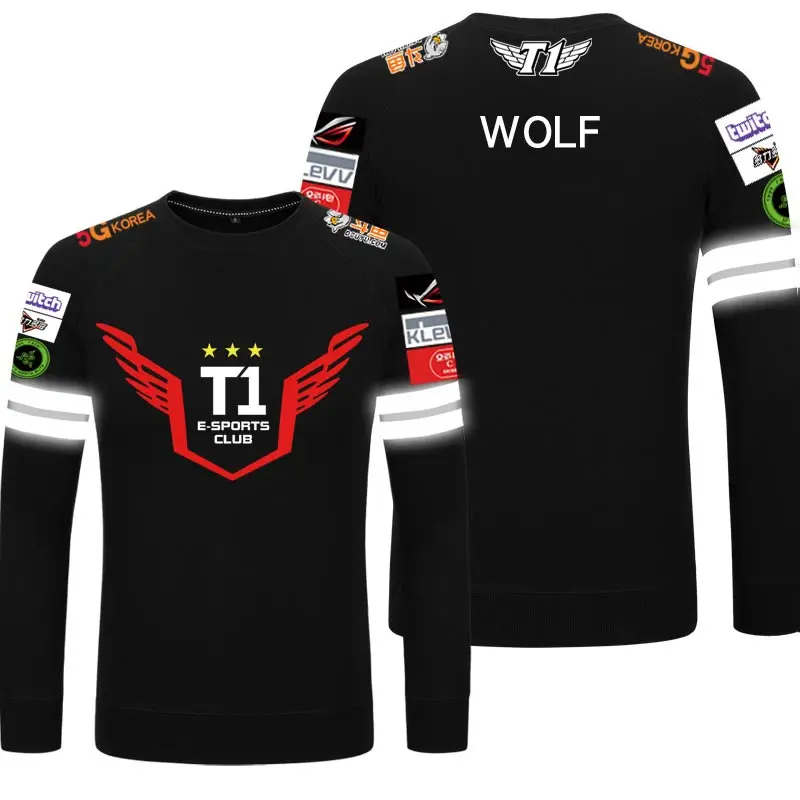 Толстовка мужская Sktt1 светоотражающая с длинным рукавом из хлопка Skt Wolf T1|Мужские