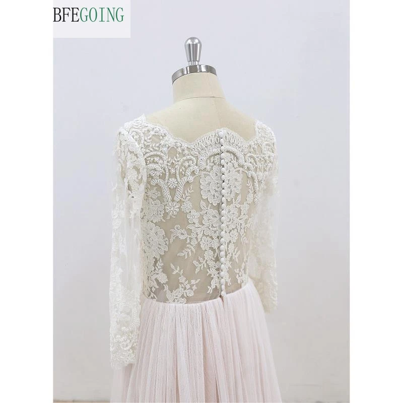 Цвет слоновой кости Кружевное платье с юбкой из тюля розовой подкладкой Бисер