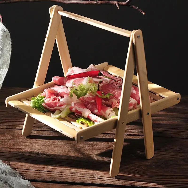 Bamboo tray goose intestines frame hot pot barbecue beef mutton shop creative duck hanging shelf hanger bacon food | Дом и сад