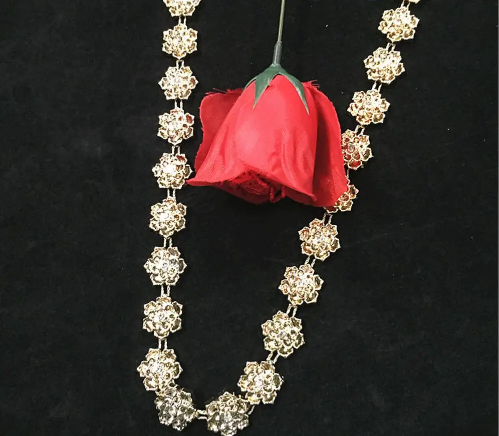 10 ярдов Золотые Зеркальные бусины УФ покрытие обрезанная цепочка для шитья